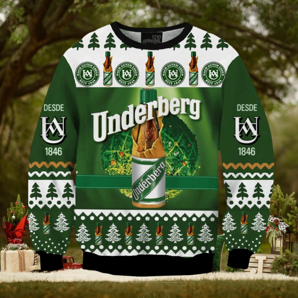 Underberg Funny 3D Printed Christmas Ugly Sweater Underberg Funny 3D Printed Christmas Ugly Sweater