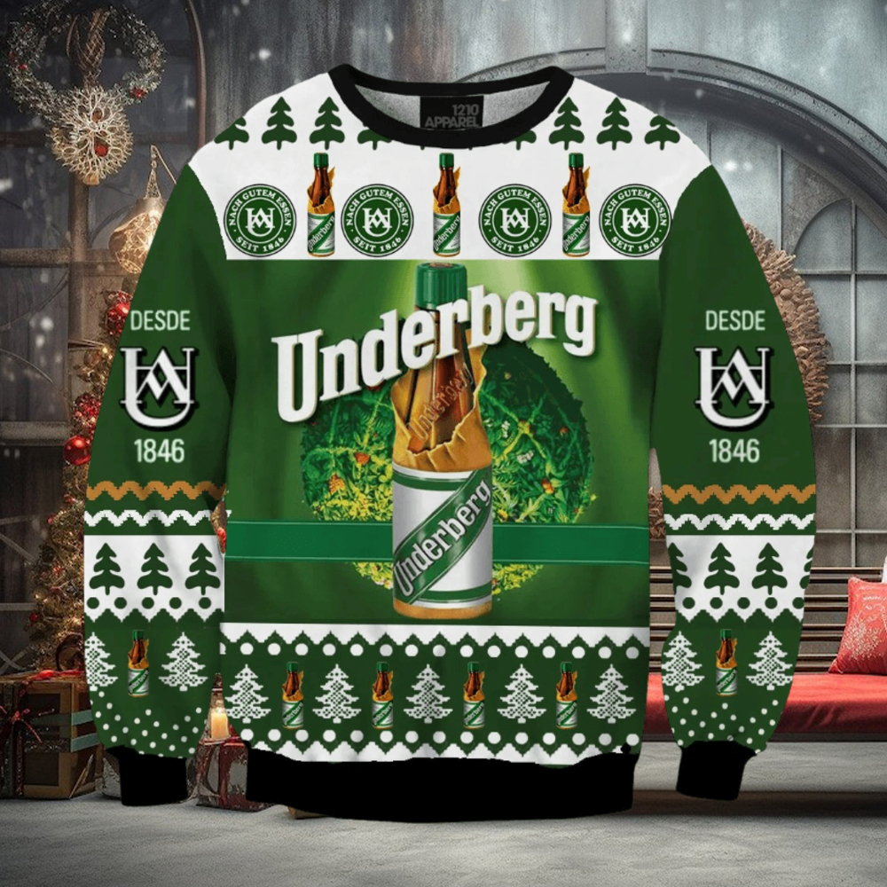 Underberg Funny 3D Printed Christmas Ugly Sweater Underberg Funny 3D Printed Christmas Ugly Sweater