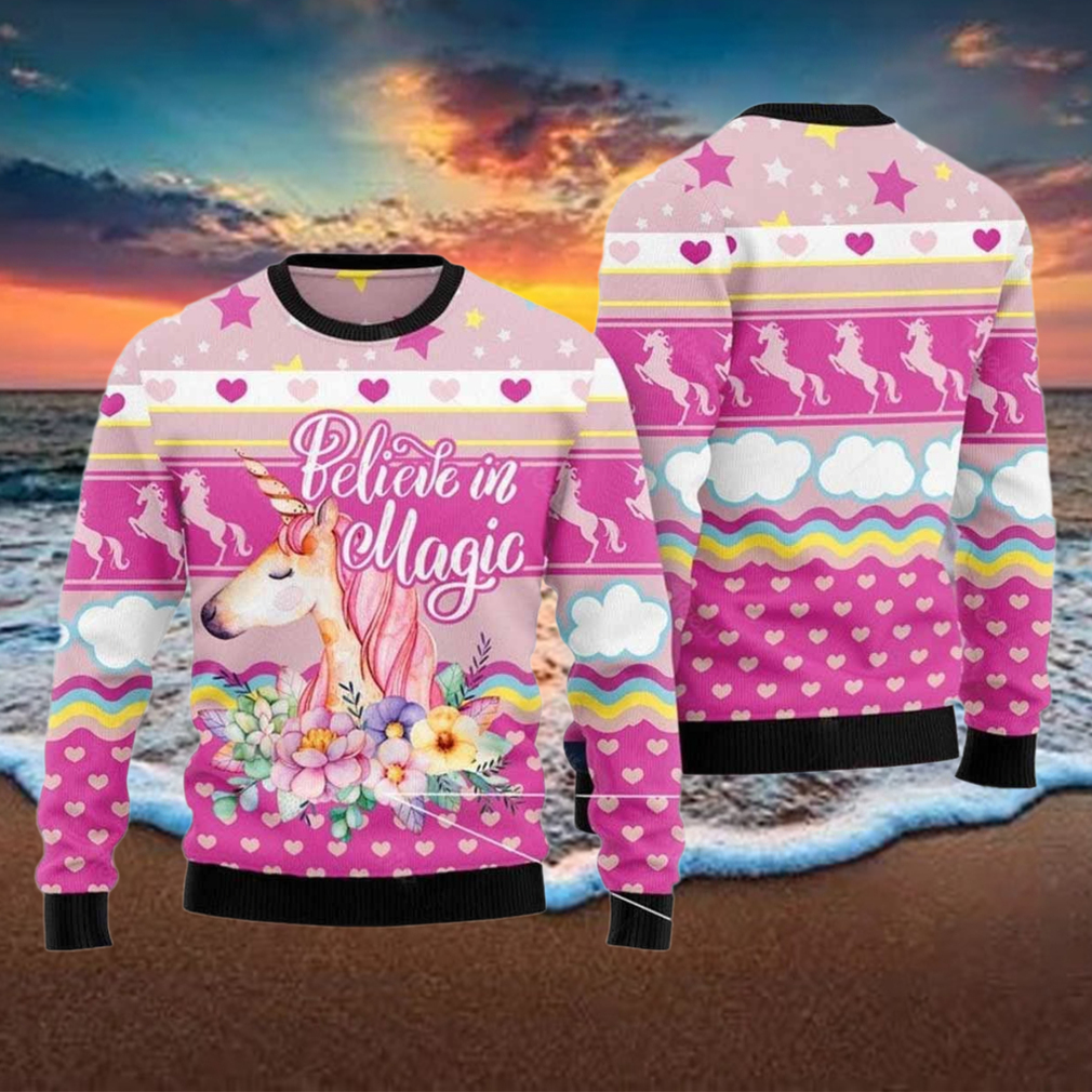Unicorn Believe In Magic Ugly Christmas Sweater Unicorn Believe In Magic Ugly Christmas Sweater