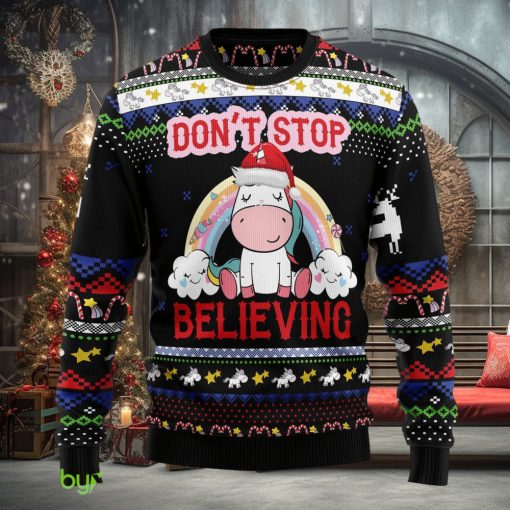 Unicorn Believing Ugly Christmas Sweater Thankgiving Gift Men Women