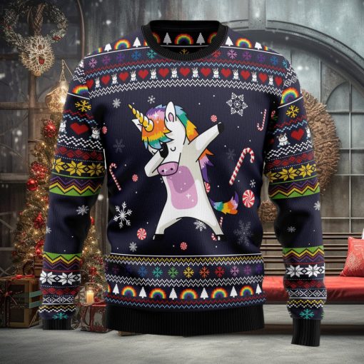 Unicorn Dab Ugly Christmas Sweater Thankgiving Gift Men Women