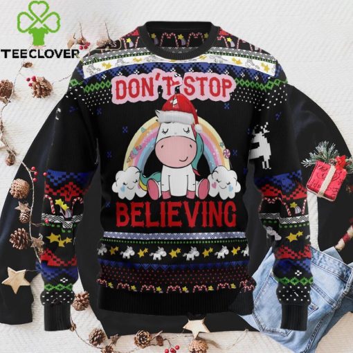 Unicorn Dont Stop Believing Ugly Christmas Sweater, Xmas Sweatshirt