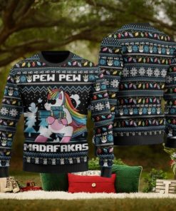 Unicorn Pew Pew Madafakas Ugly Christmas Sweater