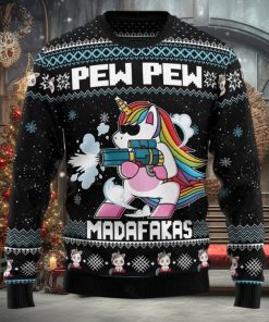 Unicorn Pew Pew Ugly Christmas Sweater
