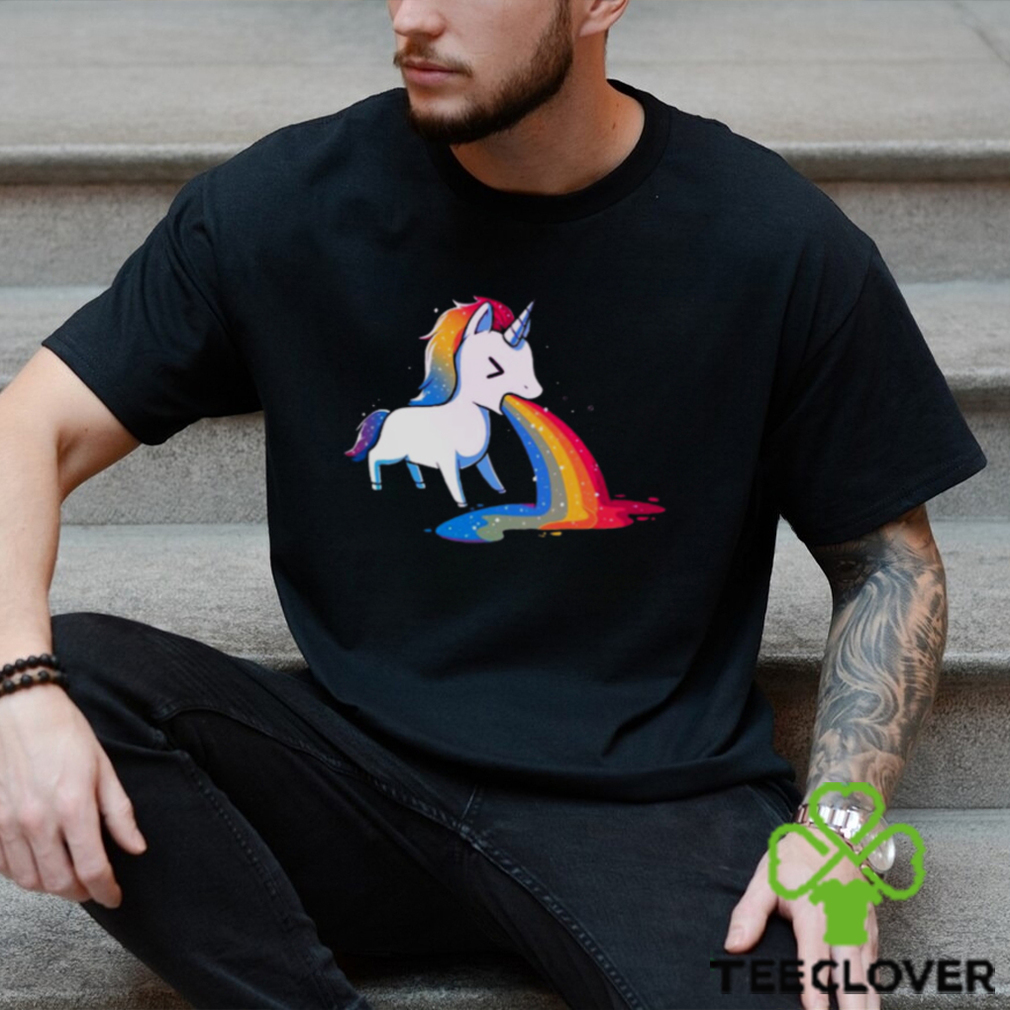 unicorn puking rainbow shirt