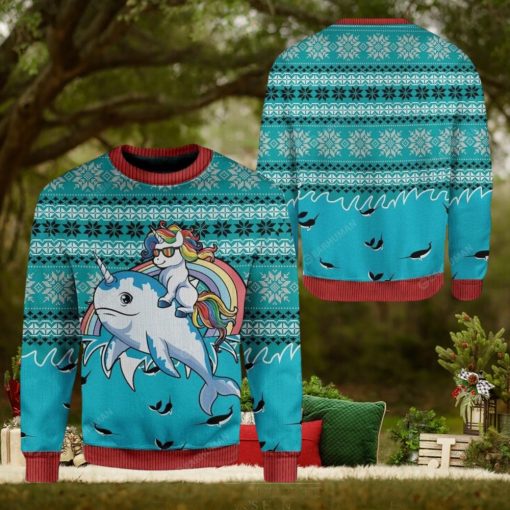 Unicorn Riding Narwhal Ugly 3D Sweater Best Gift Christmas Gift For Men And Women