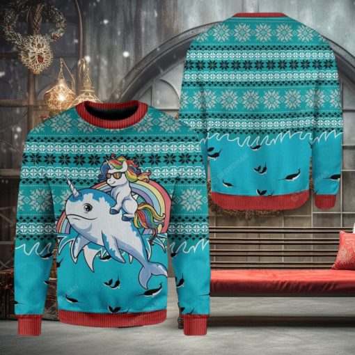 Unicorn Riding Narwhal Ugly 3D Sweater Best Gift Christmas Gift For Men And Women