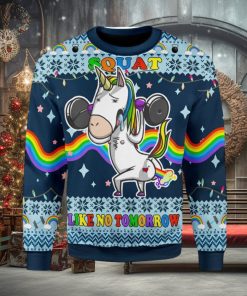 Unicorn Squat Like No Tomorrow Ugly Christmas Sweater