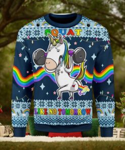 Unicorn Squat Like No Tomorrow Ugly Christmas Sweater