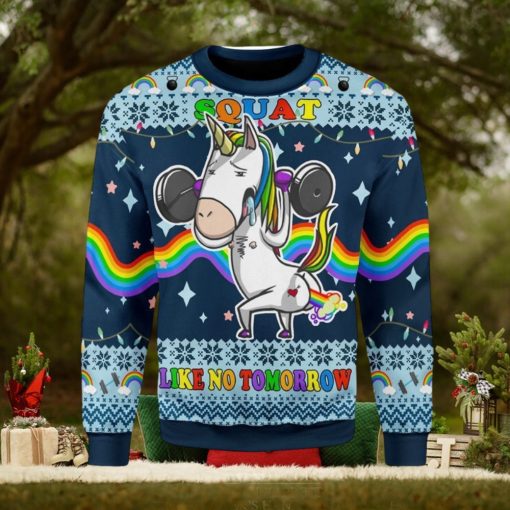 Unicorn Squat Like No Tomorrow Ugly Christmas Sweater