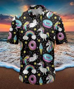 Unicorns Donuts Rainbow Tropical Hawaiian Shirt Gift For Men And Women