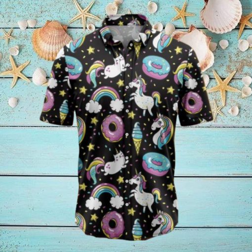 Unicorns Donuts Rainbow Tropical Hawaiian Shirt Gift For Men And Women