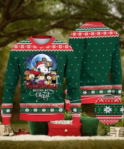 Unique Christmas Begins With Christ Peanuts Friends And Snoopy Sweater