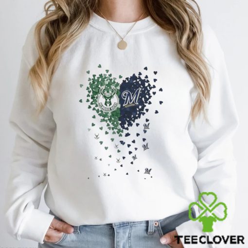 Unique Milwaukee Bucks x Milwaukee Brewers Tiny Heart Shape Shirt