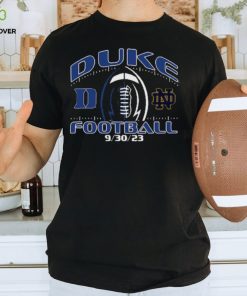 Unisex Blue 84 Heather Charcoal Duke Blue Devils vs. Notre Dame Fighting Irish 2023 Football Matchup T Shirt