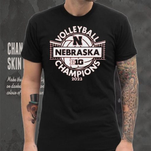 Unisex Blue 84 Scarlet Nebraska Huskers 2023 Big Ten Volleyball Regular Season Champions Locker Room T Shirt