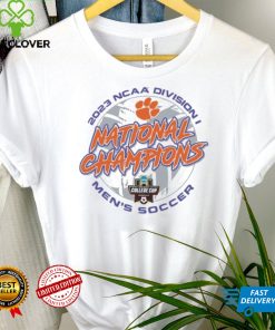 Unisex Champion White Clemson Tigers 2023 NCAA Men's Soccer National Champions Locker Room T Shirt