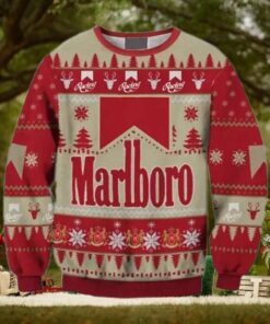Unisex Marlboro Print Party Ugly Christmas Sweater