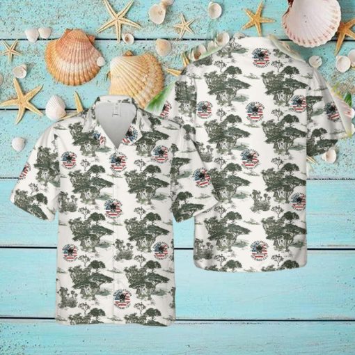 United States Retired CPO Skull Crossbones Chief Petty Officer with Distressed American Flag Hawaiian Shirt