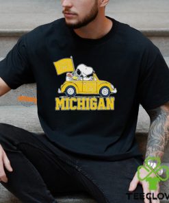 University Of Michigan Peanuts Snoopy And Woodstock On Car Shirt