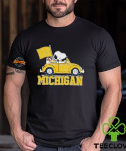 University Of Michigan Peanuts Snoopy And Woodstock On Car Shirt 2 University Of Michigan Peanuts Snoopy And Woodstock On Car Shirt