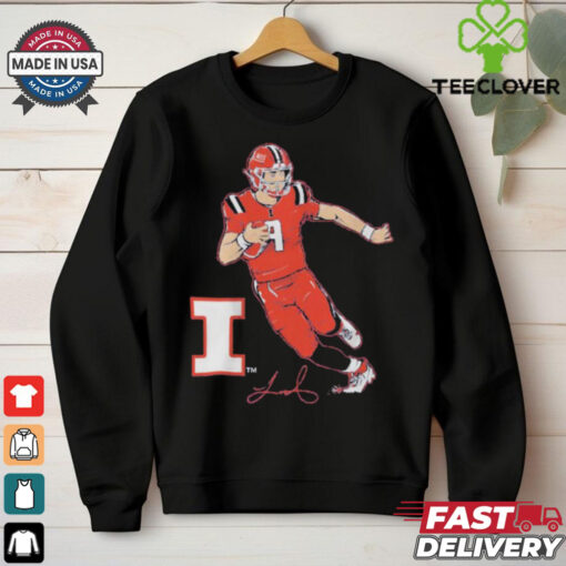 University of Illinois and The Brandr Group luke altmyer superstar pose shirt