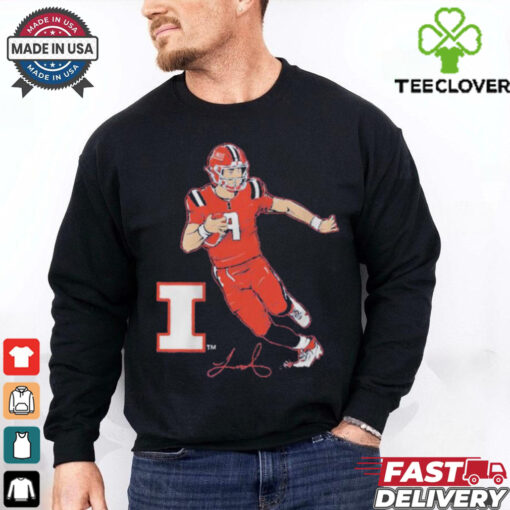 University of Illinois and The Brandr Group luke altmyer superstar pose shirt