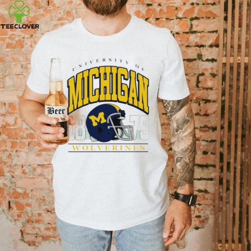 University of Michigan Wolverines est 1879 helmet retro hoodie, sweater, longsleeve, shirt v-neck, t-shirt