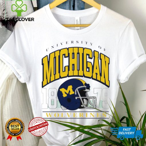 University of Michigan Wolverines est 1879 helmet retro hoodie, sweater, longsleeve, shirt v-neck, t-shirt