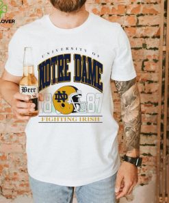 University of Notre Dame Fighting Irish est 1887 helmet retro shirt