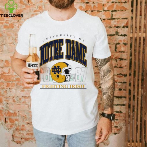 University of Notre Dame Fighting Irish est 1887 helmet retro hoodie, sweater, longsleeve, shirt v-neck, t-shirt