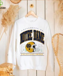 University of Notre Dame Fighting Irish est 1887 helmet retro hoodie, sweater, longsleeve, shirt v-neck, t-shirt