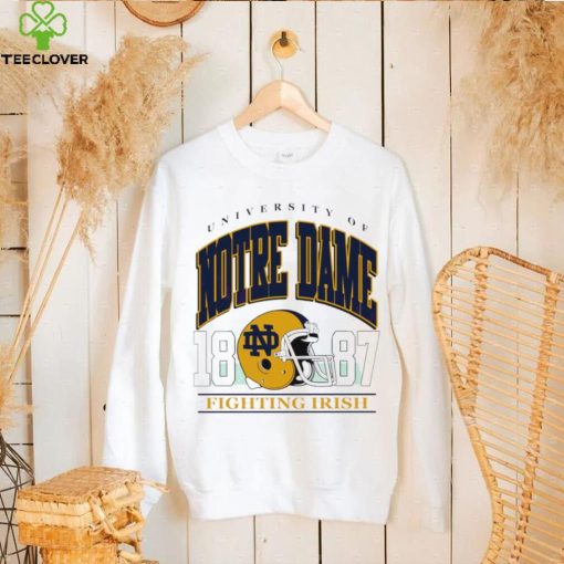 University of Notre Dame Fighting Irish est 1887 helmet retro hoodie, sweater, longsleeve, shirt v-neck, t-shirt