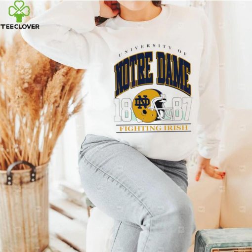 University of Notre Dame Fighting Irish est 1887 helmet retro hoodie, sweater, longsleeve, shirt v-neck, t-shirt