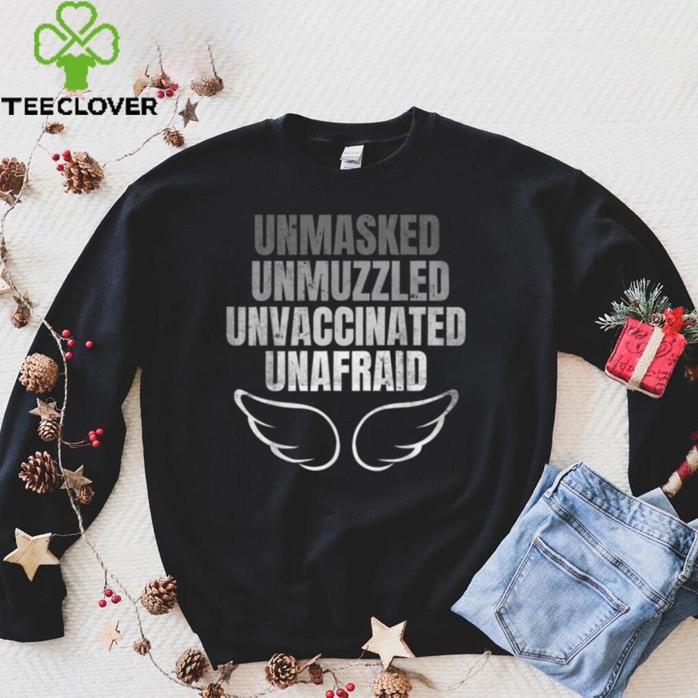 Unmasked Unmuzzled Unvaccinated Unafraid Religious Tee T Shirt hoodie, sweater Shirt