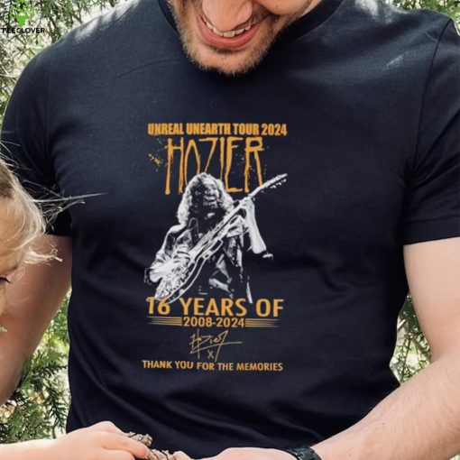 Unreal Unearth Tour 2024 Hozier 16 years of 2008 2024 thank you for the memories hoodie, sweater, longsleeve, shirt v-neck, t-shirt