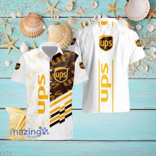 Ups Logo White Hawaiian Shirt For Men And Women