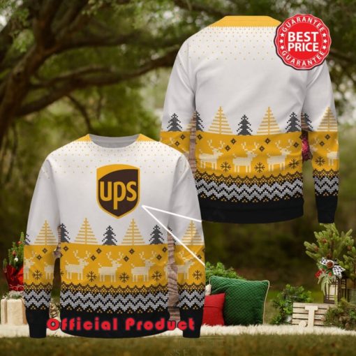 Ups Wool Logo Reindeer Snowflake Ugly Christmas Sweater