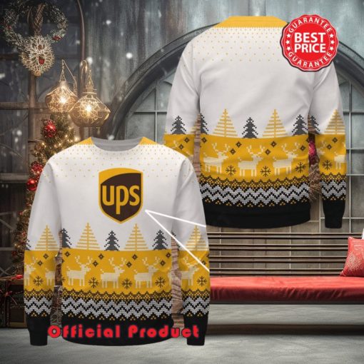 Ups Wool Logo Reindeer Snowflake Ugly Christmas Sweater