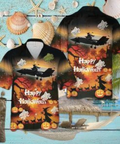 Us Air Force F 35 Happy Halloween Hawaiian Shirt