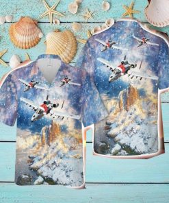 Us Air Force Fairchild Republic A 10 Thunderbolt Ii Christmas Confident Button Down Hawaiian Shirt