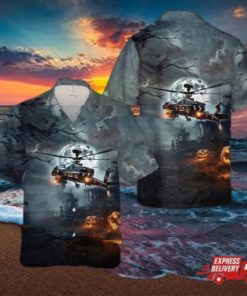 Us Army Boeing Ah 64 Apache Halloween Hawaiian Shirt