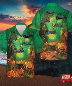 Us Army Boeing Mh 47g Chinook Halloween Hawaiian Shirt