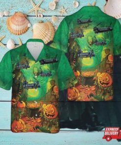 Us Army Boeing Mh 47g Chinook Halloween Hawaiian Shirt