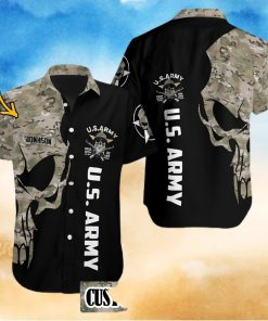 Us Army Digital Camo Skull Custom Hawaiian Aloha Shirt
