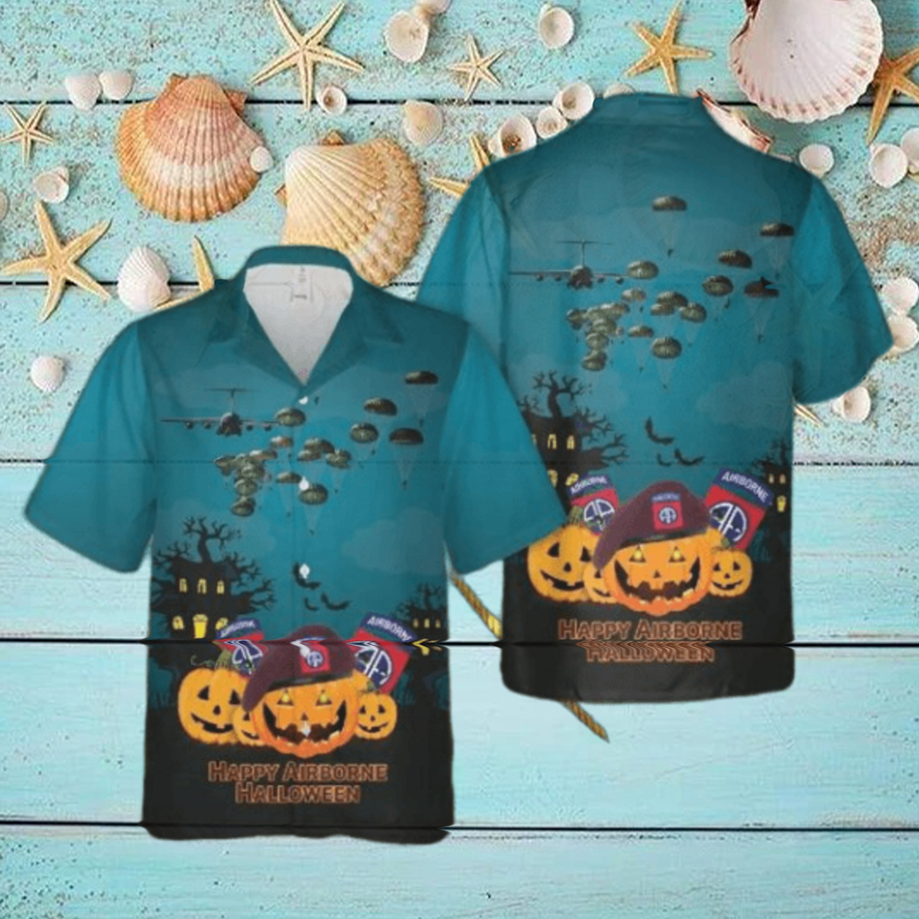 Us Army Paratroopers With The 82nd Airborne Division Parachute Halloween Hawaiian Shirts Us Army Paratroopers With The 82nd Airborne Division Parachute Halloween Hawaiian Shirts