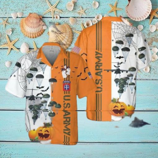 Us Army Paratroopers With The 82nd Airborne Division Parachute Halloween Pocket Hawaiian Shirt