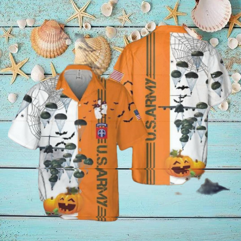 Us Army Paratroopers With The 82nd Airborne Division Parachute Halloween Pocket Hawaiian Shirt Us Army Paratroopers With The 82nd Airborne Division Parachute Halloween Pocket Hawaiian Shirt