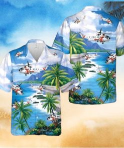 Us Coast Guard Sikorsky S 61R Helicopter Hawaiian Shirts
