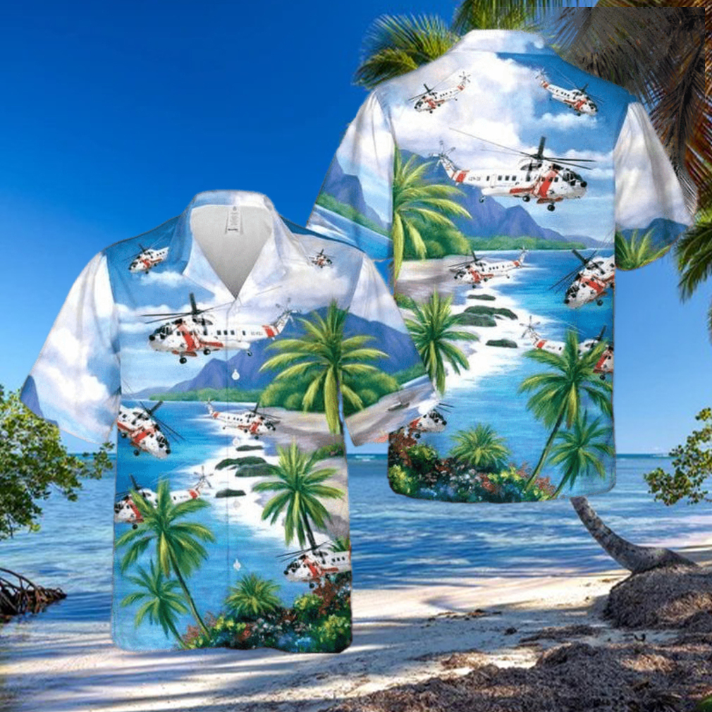 Us Coast Guard Sikorsky S 61R Helicopter Hawaiian Shirts Us Coast Guard Sikorsky S 61R Helicopter Hawaiian Shirts